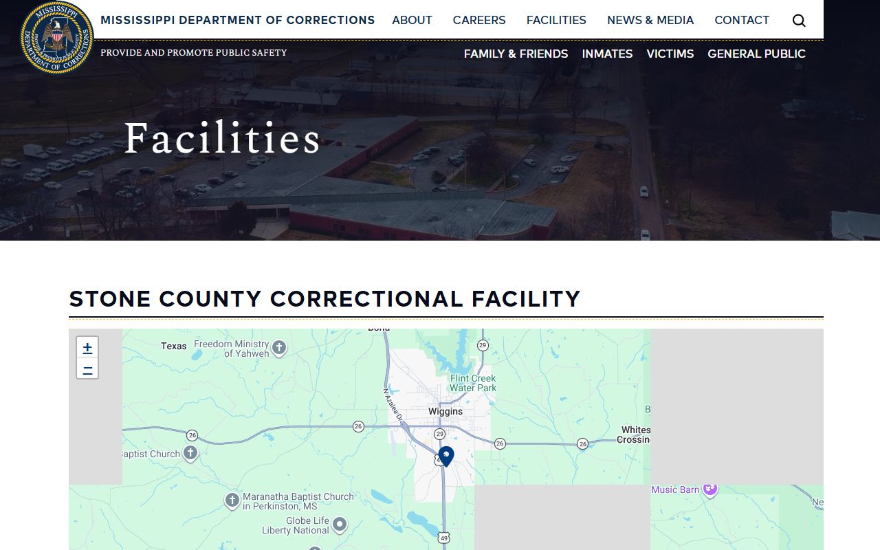 Stone County Regional Correctional Facility MDOC facility listing
